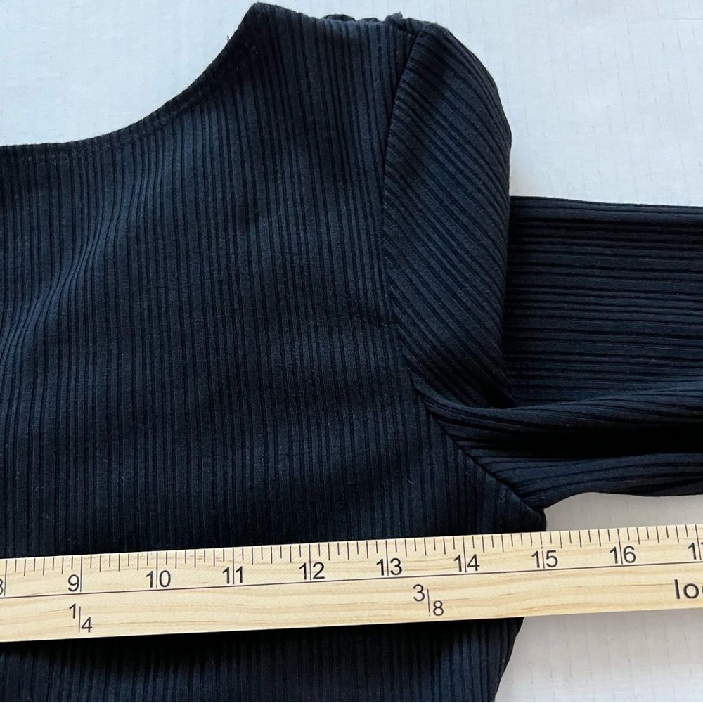 NWT Reformation Nessa Ribbed Midi Dress Black Long Sleeve Twist Back S - Picture 15 of 16